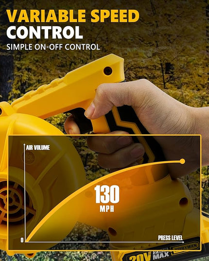 Alloyman Leaf Blower, 20V Cordless Leaf Blower, Leaf Blower Cordless with 2.0Ah Battery and Charger, Electric Leaf Blower for Yard Cleaning/Snow Blowing. - LeafyLoom
