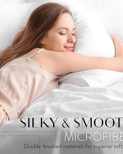 Danjor Linens Full Size Sheets Set - 6 Piece Set Including 4 Pillowcases- Deep Pockets - Breathable, Soft Bed Sheets - Wrinkle Free - Machine Washable - Taupe Bed Sheets - 6 pc - LeafyLoom