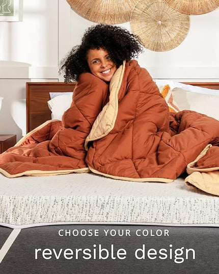 ViscoSoft Queen/Short Queen Microfiber All Seasons Down Alternative Comforter - Cooling Breathable Premium Soft Reversible Microfiber Duvet Blanket - LeafyLoom