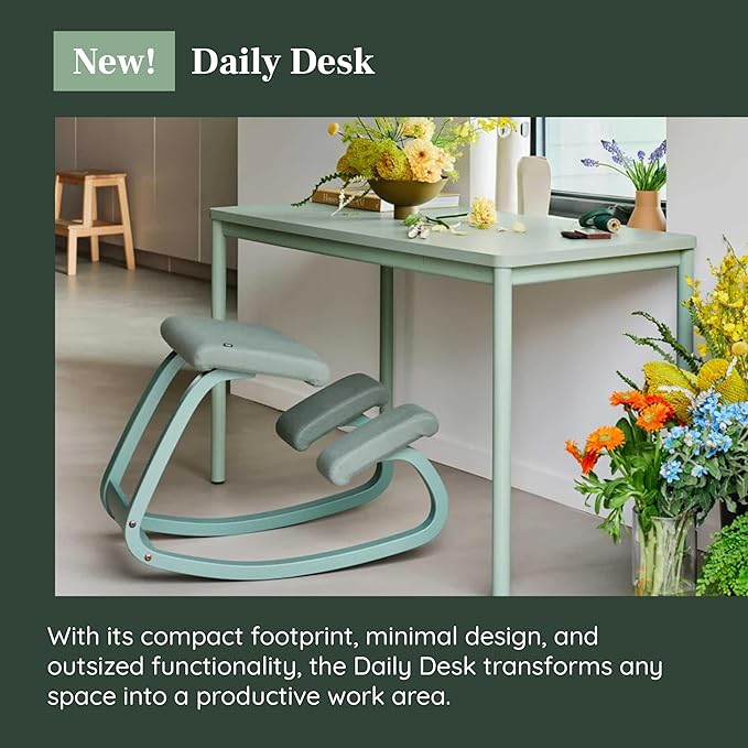 Branch Daily Desk - Functional At Home Office Desk with Effortless Assembly, Timeless Design, Rounded Corners, and Built-in Cable Notch - 48” W x 28.5” H x 24” D - Sage Work Table - LeafyLoom
