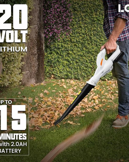 20V Cordless Leaf Blower Battery Powered for Lawn Care, Patio, Blowing Leaves and Snow, Handheld Lightweight including 2.0Ah Battery& Fast Charger - LeafyLoom