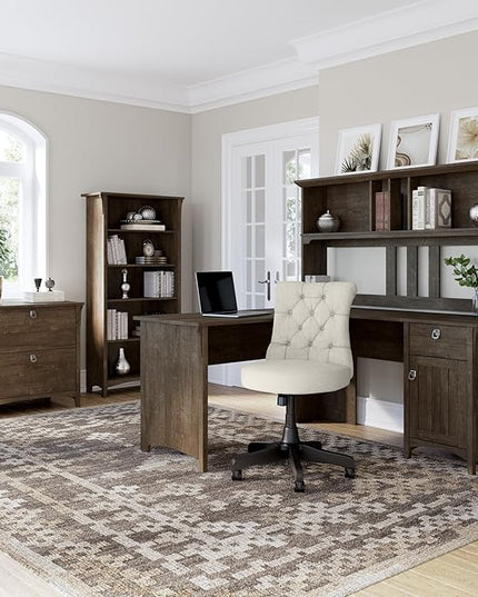 Bush Furniture Salinas 2 Drawer Lateral File Cabinet in Ash Brown - LeafyLoom