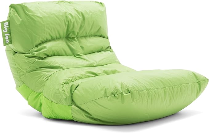 Big Joe Roma Bean Bag Chair, Spicy Lime Smartmax, Durable Polyester Nylon Blend, 3 feet - LeafyLoom