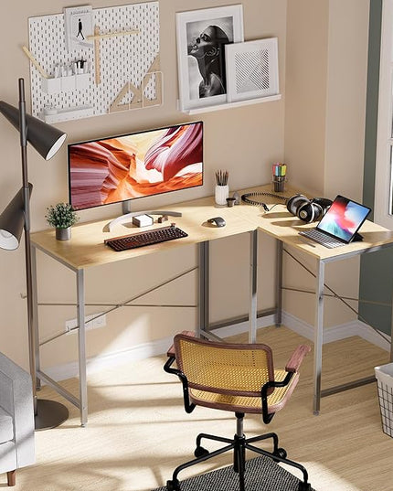 Pamray 32 Inch Computer Desk Small Spaces Desk with Storage Bag for Bedroom Writing and Home Office Work Small Study Desk Table Walnut - LeafyLoom