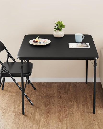 IDEALHOUSE Portable Folding Card Table and Chair Set of 5, Pu Upholstered Foldable Table, and All Metal Folding Chairs, Table and Chairs Suitable for Dining Room, Living Room, Office, Camping - LeafyLoom