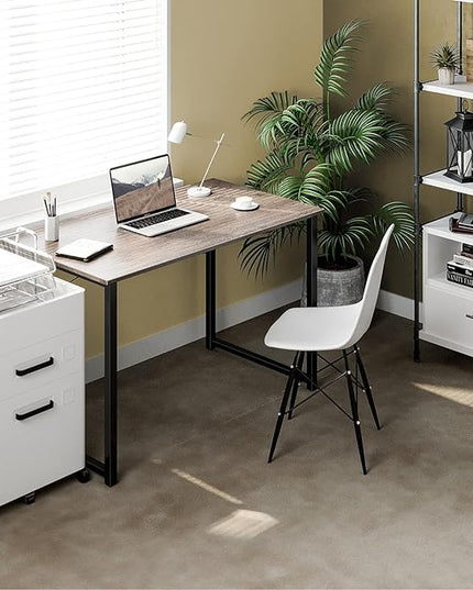 Coleshome 40 Inch Computer Desk, Modern Simple Style Desk for Home Office, Study Student Writing Desk, Grey Oak - LeafyLoom