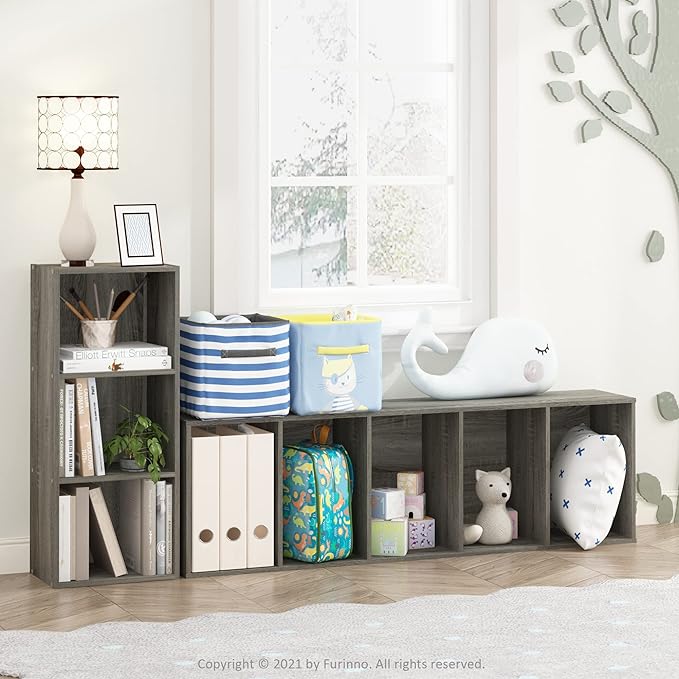 Furinno Luder Bookcase / Book / Storage , 3-Tier, Frenck Oak - LeafyLoom