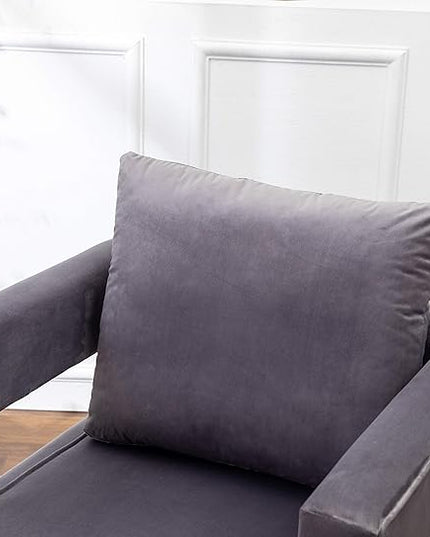 Roundhill Furniture Lenola Upholstered Accent Arm Chair, Gray 27.5D x 29.75W x 34.5H in - LeafyLoom