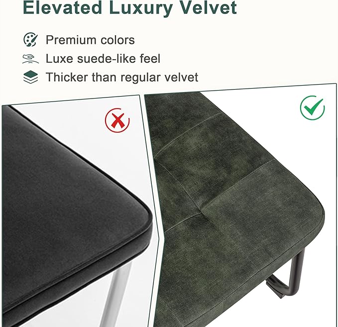 Mid Century Modern Dining Chairs Set of 2, Rattan Cantilever Kitchen Chairs, Dining Room Chairs Old Green Upholstered, Solid Wood Cane Back, Black Stainless Chrome Base Heavy Duty - LeafyLoom