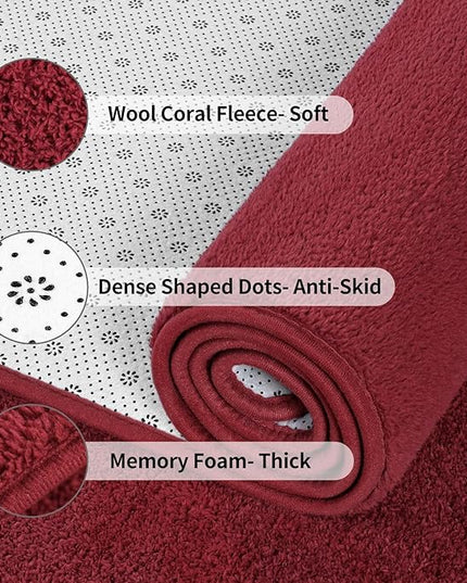 Area Rugs for Bedroom Living Room, 7x10 Rose Red Super Soft Comfy Thickened Memory-Foam Indoor Carpets, Modern Aesthetic Minimalist Carpet for Boys Girls Adults Apartment Nursery Home Décor - LeafyLoom