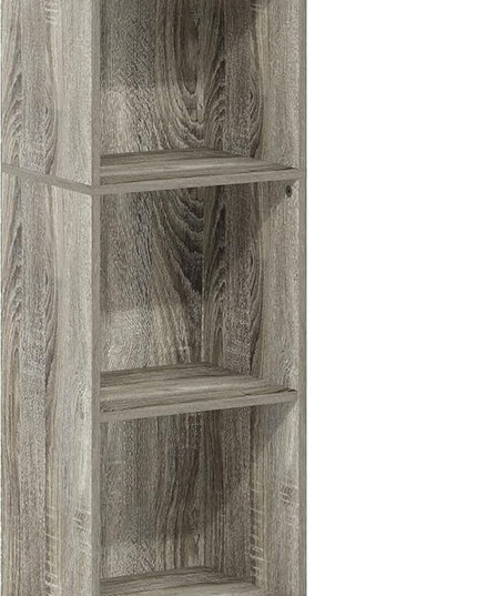 Furinno Luder Shelf Bookcase with 1 Door Storage Cabinet, French Oak - LeafyLoom