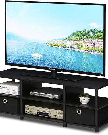 FURINNO Econ TV Entertainment Center, Espresso - LeafyLoom