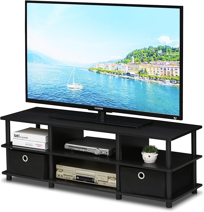 FURINNO Econ TV Entertainment Center, Espresso - LeafyLoom