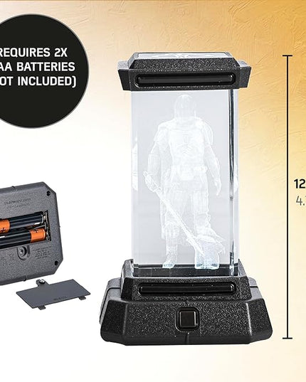 Paladone The Mandalorian Holographic Light, 3D Laser-Etched Crystal Model of The Mandalorian and Grogu, 12cm (4.7") Tall Lighting and Star Wars Decor - LeafyLoom
