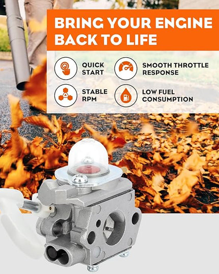 Hipa 26B 26CC Carburetor Compatible with Homelite 26B Blower UT09526 Carburetor Homelite Replace 308054114 308054075 Leaf Blower - LeafyLoom