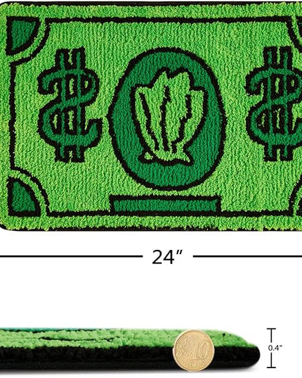 RoomTalks Cute Money Rug 2x3 Cartoon Funny Cool Small Throw Rugs for Girls Bedroom Kids Bathroom Kitchen Dorm Non Slip Machine Washable Soft Shag Accent Floor Rug, Unique Gift for Kids Girls - LeafyLoom