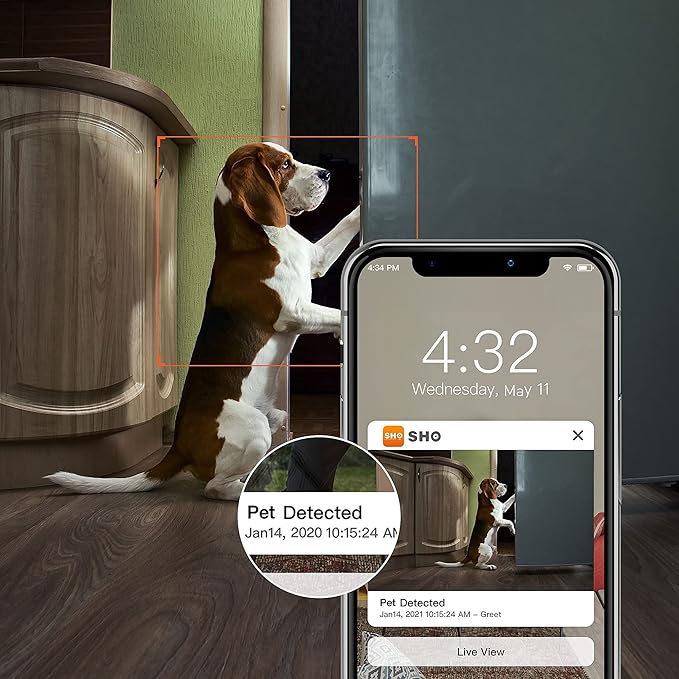 SHO Outdoor Plug-in Smart Security WiFi Camera, 1080P HD Video, IP66 Weatherproof, Motion Detection, Night Vision, Cloud Service, Compatible with Alexa and Google Home, 2 Pack SHO+Smart+Home+%26+Office