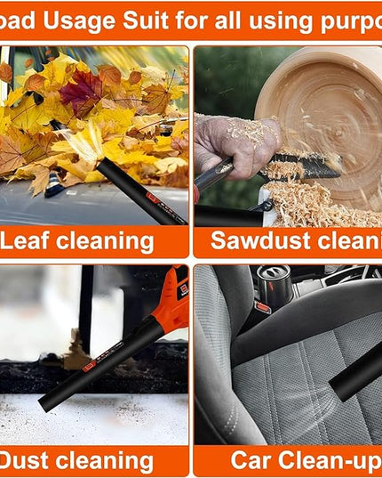 Leaf Blower Cordless,21V Handheld Electric Leaf Blower with 4.0Ah Battery and Charger, 2 Speed Mode, Lightweight Battery Powered Leaf Blower for Lawn Care, Patio, Yard, Sidewalk (Orange) - LeafyLoom