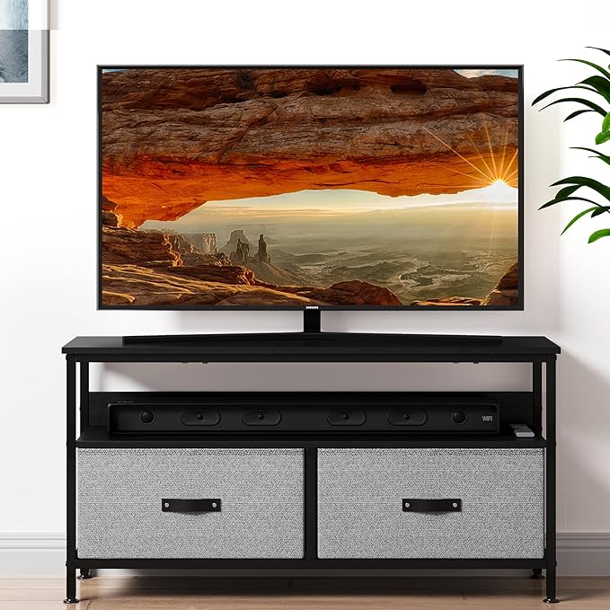 IDEALHOUSE Dresser TV Stand 50 Inch Entertainment Center with Storage TV Stand for Bedroom Small TV Stand Dresser with Drawers and Shelves, TV & Media Console Table Furniture for Living Room, Grey - LeafyLoom