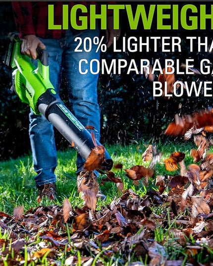 Greenworks 40V (130 MPH / 550 CFM / 75+ Compatible Tools) Cordless Brushless Axial Leaf Blower, Tool Only - LeafyLoom