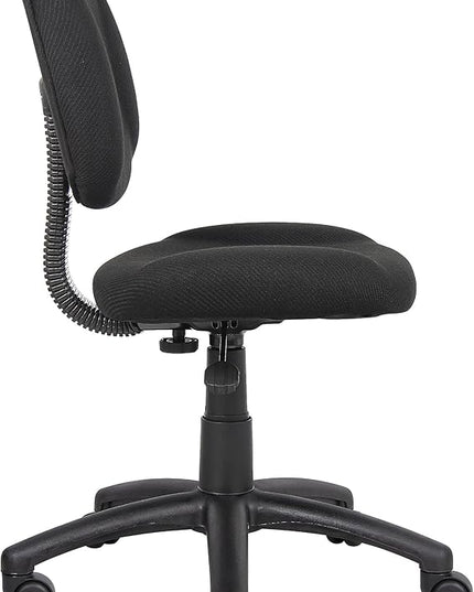 Boss Office Products Nylon Black Boss Office Deluxe Posture Chair, 25" W x 25" D x 35-40" H - LeafyLoom