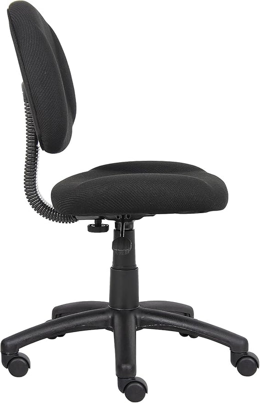 Boss Office Products Nylon Black Boss Office Deluxe Posture Chair, 25" W x 25" D x 35-40" H - LeafyLoom