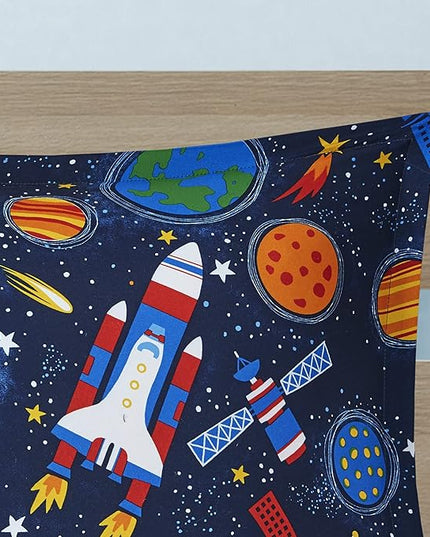 Mi Zone Kids Jason Cozy Comforter Outer Space Rocket Ships, Astronauts Print, All Season Cover, Hypoallergenic Bedding Set, Matching Sham, Decorative Pillow, Twin(66" Wx86 L), Multi 3 Piece - LeafyLoom