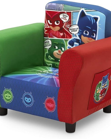 Delta Children Colorful Kids Upholstered Chair, Pj Masks - LeafyLoom