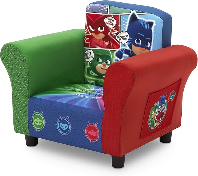 Delta Children Colorful Kids Upholstered Chair, Pj Masks - LeafyLoom