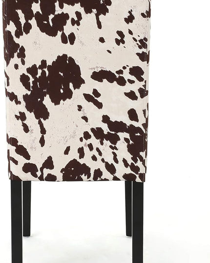 Christopher Knight Home Evelyn Contemporary Velvet Dining Chairs (Set of 4), Milk cow, Espresso - LeafyLoom