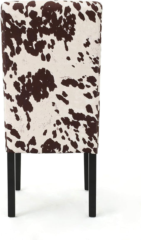 Christopher Knight Home Evelyn Contemporary Velvet Dining Chairs (Set of 4), Milk cow, Espresso - LeafyLoom
