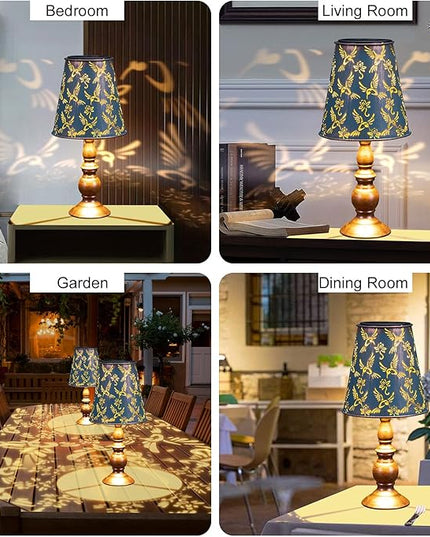 pearlstar Solar Table Lamps Bedside Lamps - Hummingbird Garden Waterproof Cordless Solar Table Lamps for Patio Garden Pathway Yard - LeafyLoom