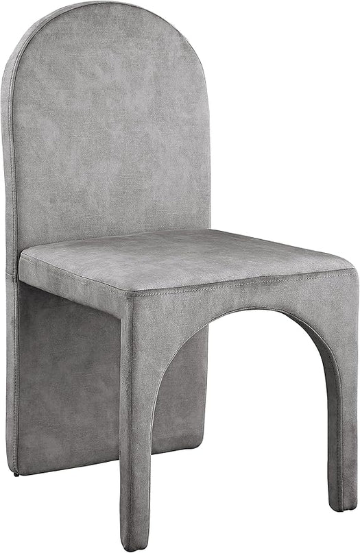 Meridian Furniture Summer Collection Modern | Contemporary Velvet Upholstered Dining Side Chair with Steel Frame, Set of 2, Grey - LeafyLoom