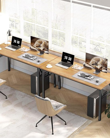 Computer Desk, 61.9 inches Folding Table Home Office Desk for Home Office, Gaming Desk, No Install Needed, Multifunctional Laptop Table - LeafyLoom
