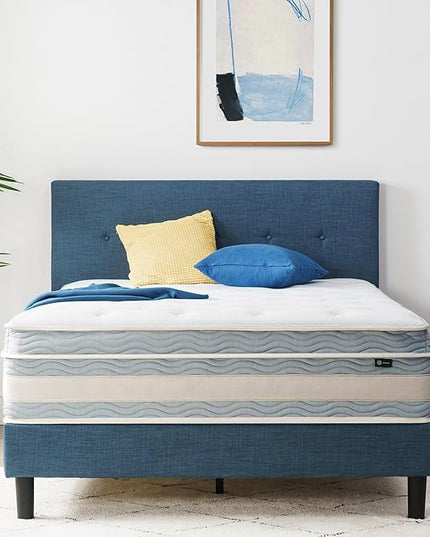 ZINUS 14 Inch Cooling Comfort Support Hybrid Mattress [New Version], King, Fiberglass free, Medium Plush, Cooling Motion Isolation, Certified Safe Foams & Fabric, Mattress in A Box - LeafyLoom