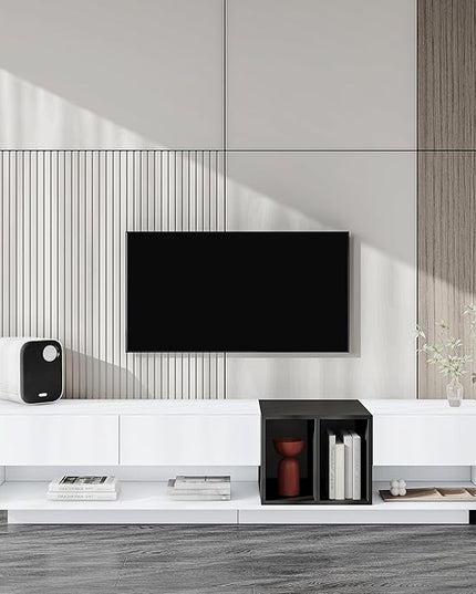 NicBex TV Stand for 80 Inch TV Modern TV Media Console Table with Versatile Compartment,Entertainment Center with Storage for Living Room,74.8 Inch,White - LeafyLoom