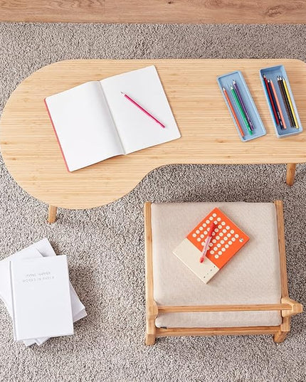 Bamboo Coffee Table for Living Room Unique Coffee Tables Low Japanese Style Table for Sitting on The Floor Accent Furniture - LeafyLoom