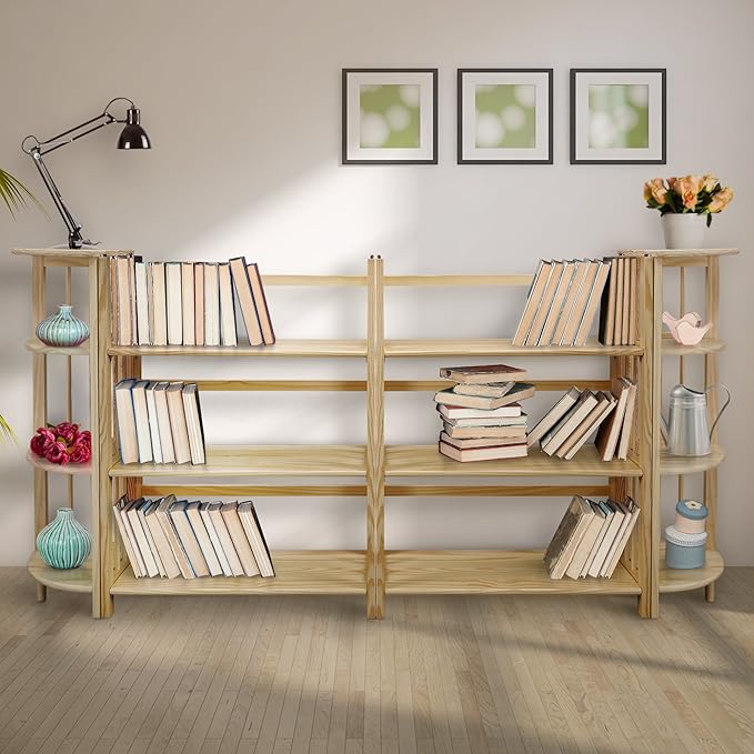 Casual Home 3-Shelf Folding Stackable Bookcase (27.5" Wide)-Walnut - LeafyLoom