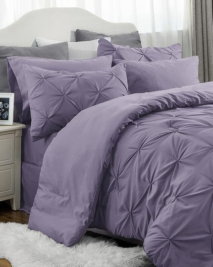 Bedsure Full Size Comforter Sets - Bedding Sets Full 7 Pieces, Bed in a Bag Green Bed Sets with Comforter, Sheets, Pillowcases & Shams, Adult & Kids Bedding - LeafyLoom