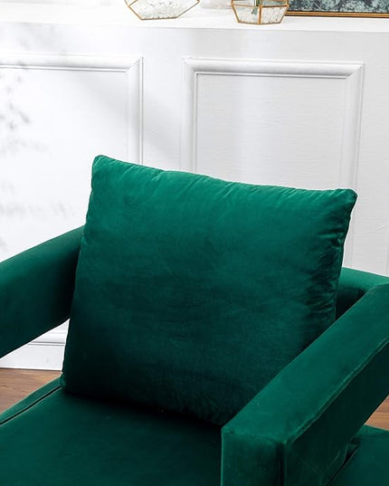 Roundhill Furniture Lenola Upholstered Accent Arm Chair, Green 27.5D x 29.75W x 34.5H in - LeafyLoom