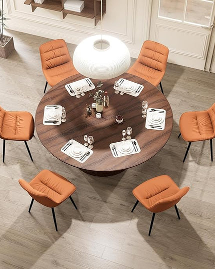 Kidol & Shellder Modern Dining Chairs Set of 2 Kitchen & Dining Room Chairs Upholstered Accent Chair Living Room Chairs Kitchen Chairs Comfy Chair for Bedrooms Waiting Room Home(Matte Orange) - LeafyLoom