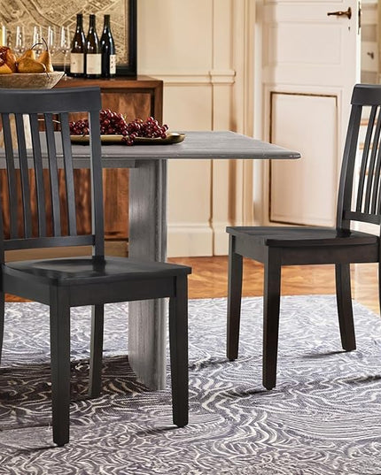 COLAMY Wooden Dining Chairs Set of 4, Spindle High Back Windsor Kitchen Side Chair, Farmhouse Dining Chairs for Kitchen and Dining Room, Dark Brown - LeafyLoom