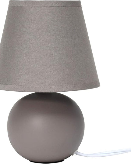 Simple Designs LT2008-GRY Mini Ceramic Globe Table Lamp Gray (Pack of 18) - LeafyLoom
