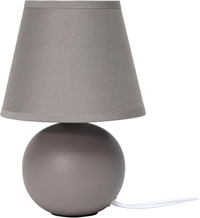 Simple Designs LT2008-GRY Mini Ceramic Globe Table Lamp Gray (Pack of 18) - LeafyLoom