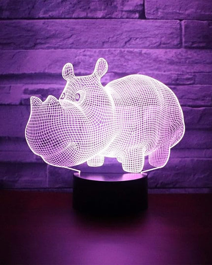 Night Light for Hippo Gift Desk Table Light 7 Colors Changing Touch Control Christmas Birthday Valentine's Day Kids - LeafyLoom
