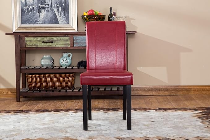 NicBex Haerin-SD-00162-LWJ Dining Chairs, 21"x16.5"x35.5", Red - LeafyLoom