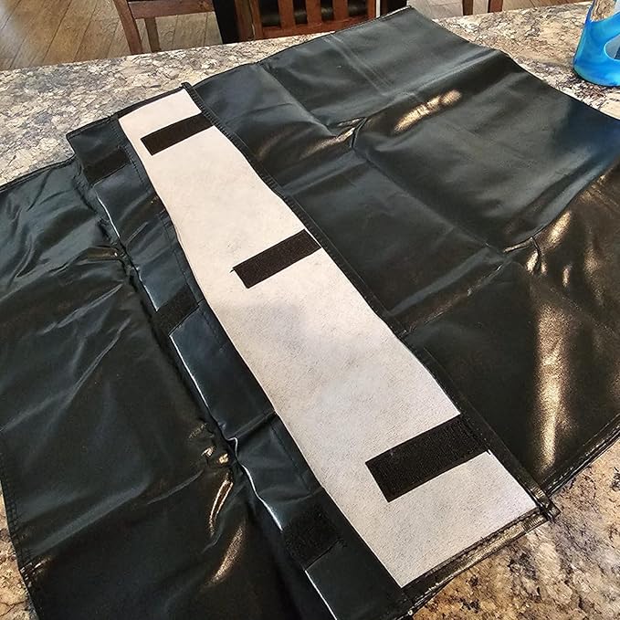 Table Leaf Storage Bag Padded 2 Pack, Heavy Duty Dining Table Leaf Bag, Extra Thick Flannel Backing Dining Table Cover Protector, 51" Lx24''W, Water-Resistant Scratch Resistant, Black - LeafyLoom