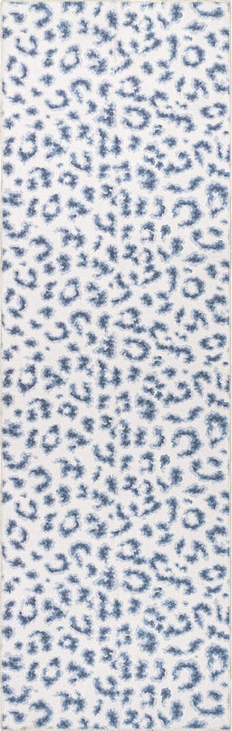 nuLOOM Mason Machine Washable Contemporary Leopard Print Ultra Thin Runner Rug, 2' 6" x 8', Grey - LeafyLoom