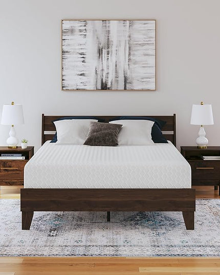 Signature Design by Ashley California King Size Chime 10 Inch Medium Firm Memory Foam Mattress with Green Tea & Charcoal Gel - LeafyLoom