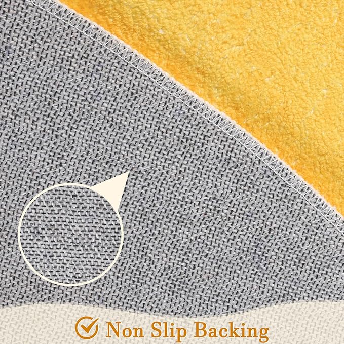 Topotdor Round Kids Play Rug Alphabet Nursery Area Rug Extra Large Soft Crawling Play Mat for Children Toddlers Bedroom (47 inch, Yellow) - LeafyLoom